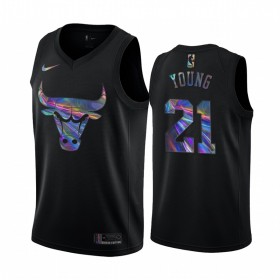 Camiseta Hombre NBA Chicago Bulls Thaddeus Young 21 Iridescent HWC Collection Swingman